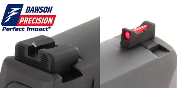 Dawson Precision Sig P365 Charger Fixed Sight Set - Black Rear & Fiber Optic Front