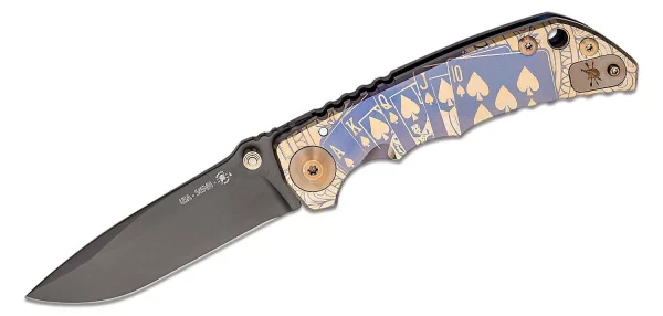 Spartan Blades 2022 Special Edition SHF Harsey Folding Knife 3.95" S45VN Black PVD Blade, Royal Flush Engraved Titanium Handles