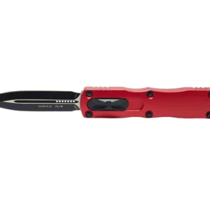 MICROTECH Dirac 2.9in Black Dagger Red Aluminum Handle Automatic Out-The-Front Knife (225-1RD)