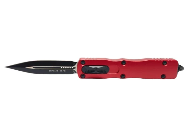 MICROTECH Dirac 2.9in Black Dagger Red Aluminum Handle Automatic Out-The-Front Knife (225-1RD)