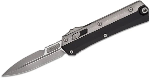Microtech Glykon OTF Automatic Knife Black Alum + Titanium (3.75" Apocalyptic)
